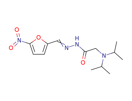Molecular Structure of 1037-77-0 (Glycine,N,N-bis(1-methylethyl)-, [(5-nitro-2-furanyl)methylene]hydrazide (9CI))