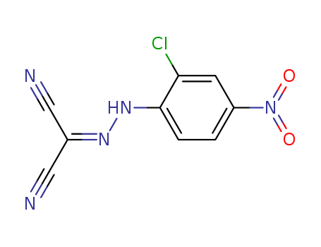 3780-92-5,carbonyl cyanide-4-nitro-2-chlorophenylhydrazone,Mesoxalonitrile,(2-chloro-4-nitrophenyl)hydrazone (7CI,8CI); Propanedinitrile, [(2-chloro-4-nitrophenyl)hydrazono]-(9CI); NSC 302077