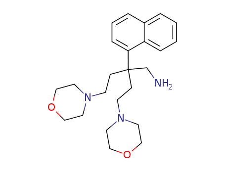 27566-35-4,4-(morpholin-4-yl)-2-[2-(morpholin-4-yl)ethyl]-2-(naphthalen-1-yl)butan-1-amine,Morpholine,4,4'-[3-(aminomethyl)-3-(1-naphthyl)pentamethylene]di- (8CI); NSC 180560