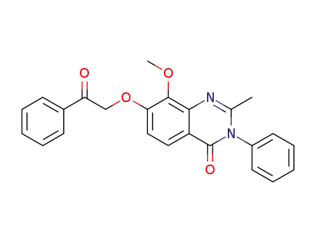 Molecular Structure of 33403-35-9 (4(3H)-Quinazolinone,  8-methoxy-2-methyl-7-(phenacyloxy)-3-phenyl-  (8CI))