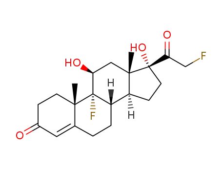 Molecular Structure of 472-24-2 ((8S,9R,10S,11S,13S,14S,17R)-9-fluoro-17-(2-fluoroacetyl)-11,17-dihydro xy-10,13-dimethyl-1,2,6,7,8,11,12,14,15,16-decahydrocyclopenta[a]phena nthren-3-one)