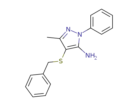Molecular Structure of 32585-83-4 (1-Phenyl-3-methyl-4-benzylthio-5-aminopyrazole)