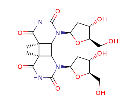 Molecular Structure of 33407-74-8 (cyclobutyldithymidine dimers)