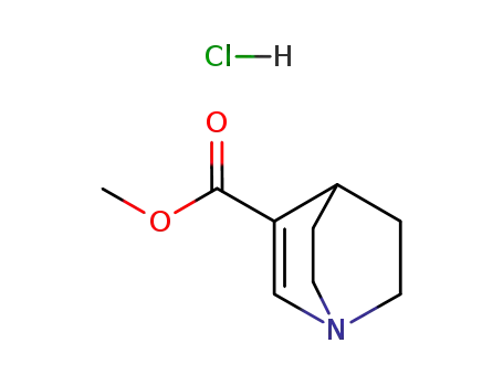 Molecular Structure of 33630-87-4 (1-Azabicyclo[2.2.2]oct-2-ene-3-carboxylic acid methyl ester hydrochloride)