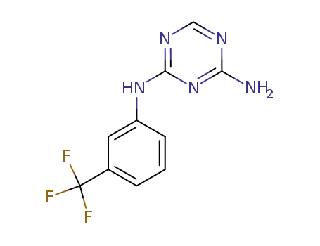 Molecular Structure of 3832-69-7 (N-(3-TRIFLUOROMETHYL-PHENYL)-[1,3,5]TRIAZINE-2,4-DIAMINE)