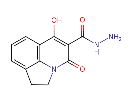 Molecular Structure of 384360-73-0 (4H-Pyrrolo[3,2,1-ij]quinoline-5-carboxylicacid,1,2-dihydro-6-hydroxy-4-oxo-,hydrazide(9CI))
