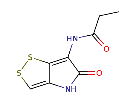 Molecular Structure of 4708-23-0 (N-(4,5-Dihydro-5-oxo-1,2-dithiolo[4,3-b]pyrrol-6-yl)propanamide)