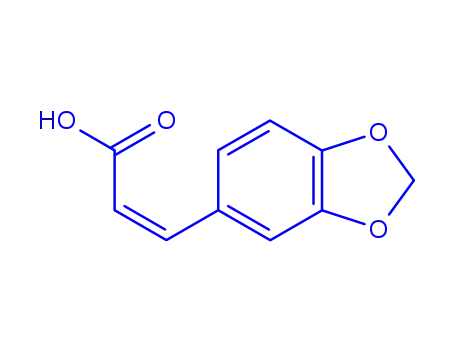 Molecular Structure of 38489-76-8 ((2E)-3-(1,3-Benzodioxol-5-yl)-2-propenoic acid)