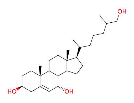 Molecular Structure of 4725-24-0 ((3S,7S,8S,9S,10R,13R,14S,17R)-17-[(2R)-7-hydroxy-6-methyl-heptan-2-yl]-10,13-dimethyl-2,3,4,7,8,9,11,12,14,15,16,17-dodecahydro-1H-cyclopenta[a]phenanthrene-3,7-diol)