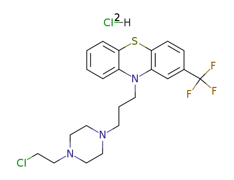 Molecular Structure of 3892-78-2 (10-{3-[4-(2-chloroethyl)piperazin-1-yl]propyl}-2-(trifluoromethyl)-10H-phenothiazine)