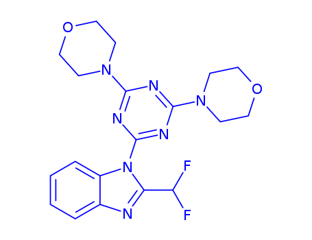 4,4'-(6-(2-(difluoroMethyl)-1H-benzo[d]iMidazol-1-yl)-1,3,5-triazine-2,4-diyl)diMorpholine  Cas no.475110-96-4 98%