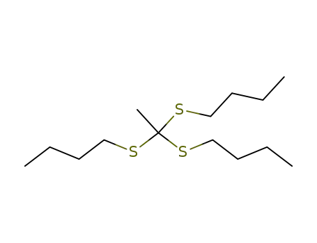 Molecular Structure of 39141-41-8 (1-{[1,1-bis(butylsulfanyl)ethyl]sulfanyl}butane)