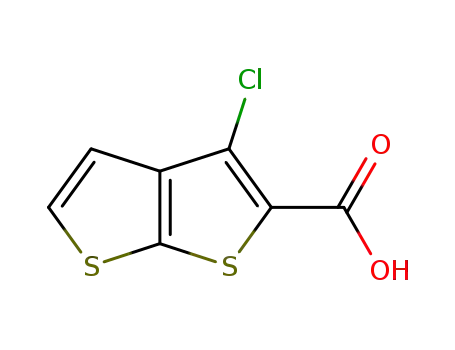 Molecular Structure of 39244-08-1 (3-CHLOROTHIENO[2,3-B]THIOPHENE-2-CARBOXYLIC ACID)