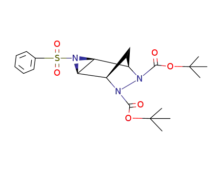 Molecular Structure of 39203-24-2 (di-tert-butyl 3-(phenylsulfonyl)-3,6,7-triazatricyclo[3.2.1.0~2,4~]octane-6,7-dicarboxylate)