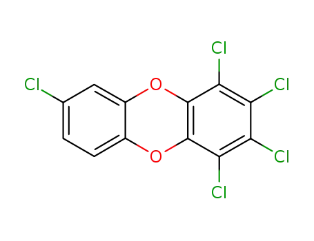 Molecular Structure of 39227-61-7 (1,2,3,4,7-Pentachlorodibenzo-P-Dioxin)