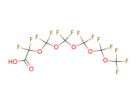Molecular Structure of 39492-91-6 (3,5,7,9,11-Pentaoxatridecafluorododecanoic acid)