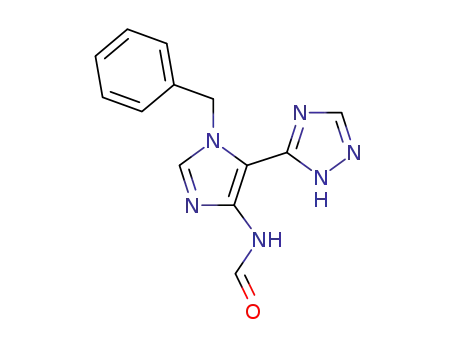 Molecular Structure of 4022-99-5 (N-[1-benzyl-5-(1H-1,2,4-triazol-5-yl)-1H-imidazol-4-yl]formamide)
