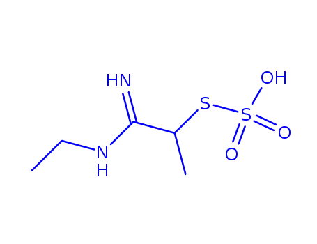 Molecular Structure of 3986-22-9 (S-[(1Z)-1-amino-1-(ethylimino)propan-2-yl] hydrogen sulfurothioate)