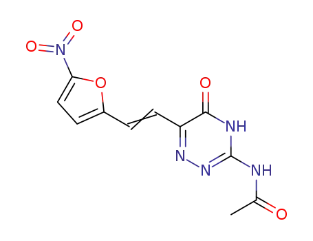 Molecular Structure of 4000-77-5 (3-Acetamido-6-(2-(5-nitro-2-furyl)vinyl)-as-triazin-5-ol)