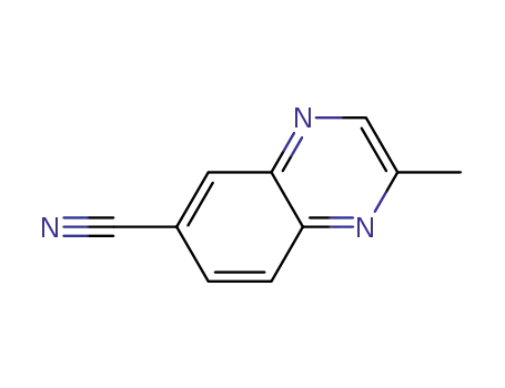 Molecular Structure of 397324-18-4 (6-Quinoxalinecarbonitrile,  2-methyl-)