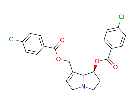 Molecular Structure of 39818-11-6 ((1R-trans)-7-(((4-Chlorobenzoyl)oxy)methyl)-2,3,5,7a-tetrahydro-1H-pyr rolizin-1-yl 4-chlorobenzoate)