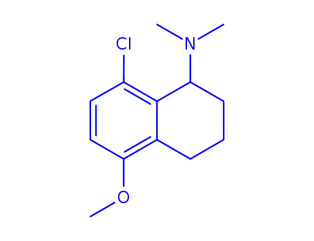 Molecular Structure of 34910-85-5 (1-Naphthalenamine,8-chloro-1,2,3,4-tetrahydro-5-methoxy-N,N-dimethyl-)