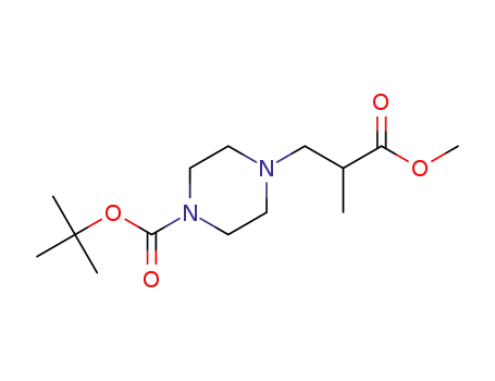 Molecular Structure of 886366-38-7 (2-METHYL-3-(4-BOC-PIPERAZIN-1-YL)-PROPIONIC ACID METHYL ESTER)