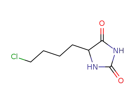 Molecular Structure of 40126-55-4 (5-(4-CHLOROBUTYL)HYDANTOIN)