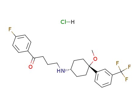 Molecular Structure of 42020-76-8 (1-(4-fluorophenyl)-4-({4-methoxy-4-[3-(trifluoromethyl)phenyl]cyclohexyl}amino)butan-1-one hydrochloride)