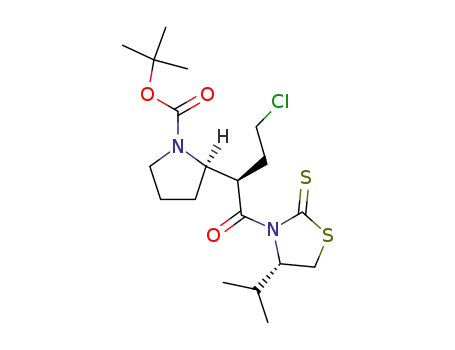 (R)-2-[(R)-3-Chloro-1-((S)-4-isopropyl-2-thioxo-thiazolidine-3-carbonyl)-propyl]-pyrrolidine-1-carboxylic acid tert-butyl ester