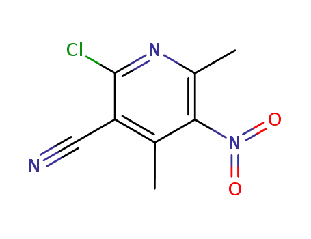 Molecular Structure of 6220-77-5 (2-CHLORO-4,6-DIMETHYL-5-NITRO-NICOTINONITRILE)