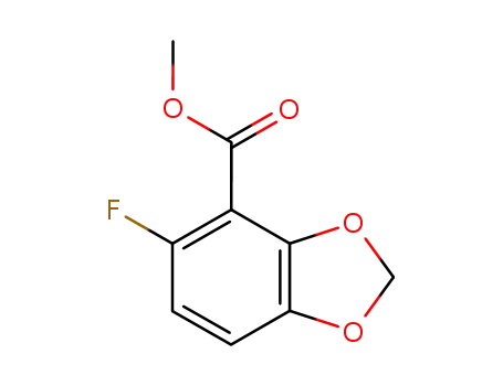 Molecular Structure of 492444-07-2 (1,3-Benzodioxole-4-carboxylicacid, 5-fluoro-, methyl ester)