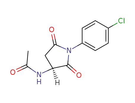 Molecular Structure of 41148-83-8 (N-[1-(4-chlorophenyl)-2,5-dioxopyrrolidin-3-yl]acetamide)