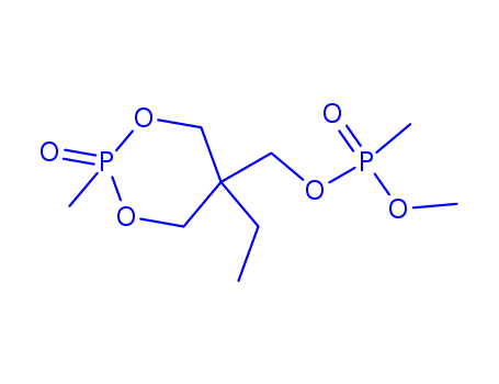 41203-81-0,(5-Ethyl-2-methyl-1,3,2-dioxaphosphorinan-5-yl)methyl dimethyl phosphonate P-oxide,Phosphonicacid, methyl-, (5-ethyl-2-methyl-1,3,2-dioxaphosphorinan-5-yl)methyl methylester, P-oxide;Phosphonic acid, methyl-,(5-ethyl-2-methyl-2-oxido-1,3,2-dioxaphosphorinan-5-yl)methyl methyl ester(9CI);Methyl(5-ethyl-2-methyl-2-oxido-1,3,2-dioxaphosphorinan-5-yl)methyl methylphosphonate;AC1Q6TAE;AC1L3SDI;Methylphosphonic acid (5-ethyl-2-methyl-2-oxido-1,3,2-dioxaphosphorinan-5-yl)methyl methyl ester;5-Ethyl-5-[[methoxy(methyl)phosphoryl]oxymethyl]-2-methyl-1,3,2λ5-dioxaphosphinane 2-oxide;