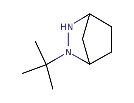 Molecular Structure of 40953-63-7 (2,3-Diazabicyclo[2.2.1]heptane,  2-(1,1-dimethylethyl)-)