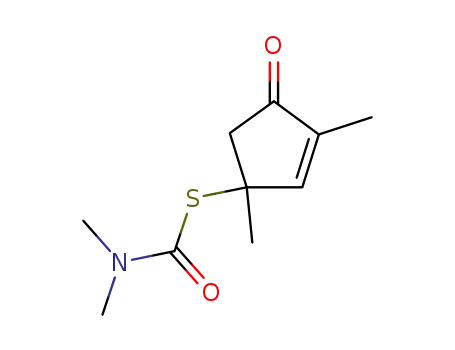 Molecular Structure of 110874-92-5 (2,4-dimethyl-4-<(dimethylcarbamoyl)thio>-2-cyclopenten-1-one)
