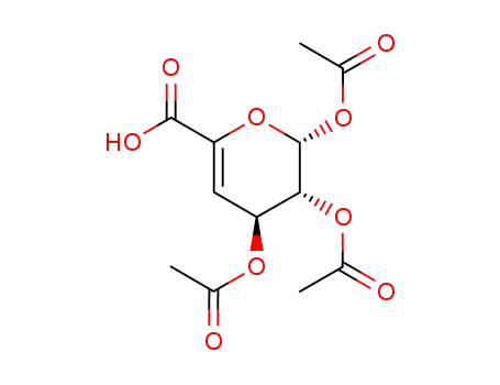 Molecular Structure of 95722-14-8 (1,2,3-tri-O-acetyl-4-deoxy-β-L-threo-4-hexenopyranuronic acid)
