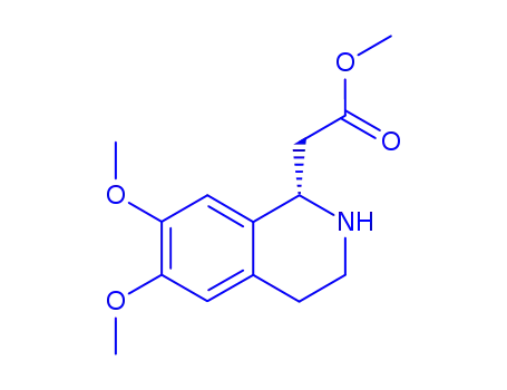 Molecular Structure of 417725-91-8 (1-Isoquinolineacetic acid, 1,2,3,4-tetrahydro-6,7-dimethoxy-, methyl ester, (1S)-)