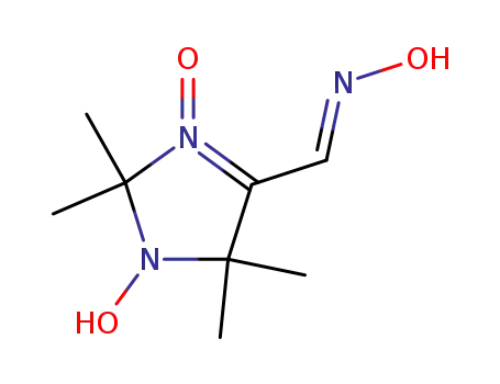 Molecular Structure of 49837-80-1 (1-HYDROXY-4-[(HYDROXYIMINO)METHYL]-2,2,5,5-TETRAMETHYL-2,5-DIHYDRO-1H-IMIDAZOL-3-IUM-3-OLATE)