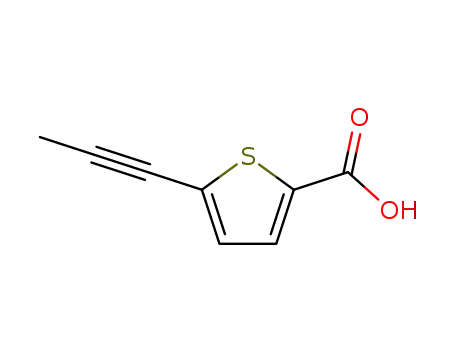 Molecular Structure of 3737-38-0 (2-Thiophenecarboxylic acid, 5-(1-propynyl)-)