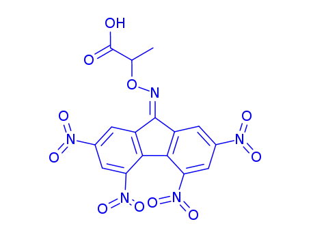 Molecular Structure of 5001-45-6 ((+),(-)-A-2,4,5,7-TETRANITRO-9-FLUORENYLIDENEAMINOOXYPROPIONIC ACID)