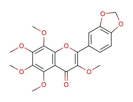 Molecular Structure of 5071-42-1 (3,5,6,7,8-Pentamethoxy-3',4'-methylenedioxyflavone)