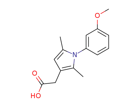 Molecular Structure of 42780-28-9 (2,5-Dimethyl-1-(3-methoxyphenyl)-1H-pyrrole-3-acetic acid)