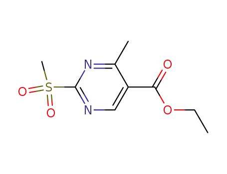 Molecular Structure of 509101-17-1 (ETHYL 4-METHYL-2-(METHYLSULFONYL)PYRIMIDINE-5-CARBOXYLATE)