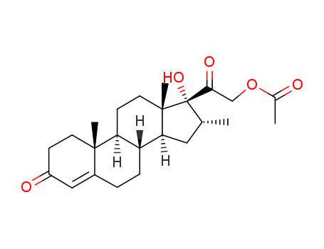 Molecular Structure of 426-43-7 (21-Acetyloxy-17-hydroxy-16-methylpregn-4-ene-3,20-dione)