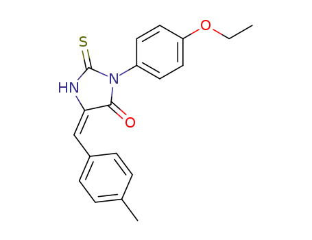 Molecular Structure of 62468-54-6 ((5Z)-3-(4-ethoxyphenyl)-5-[(4-methylphenyl)methylidene]-2-thioxoimidazolidin-4-one)