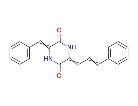 Molecular Structure of 51245-21-7 ((3E,6E)-3-(phenylmethylidene)-6-(3-phenylprop-2-en-1-ylidene)piperazine-2,5-dione)