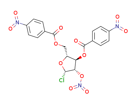 Arabinofuranosylchloride, 2-nitrate 3,5-bis(p-nitrobenzoate), b-D- (8CI)