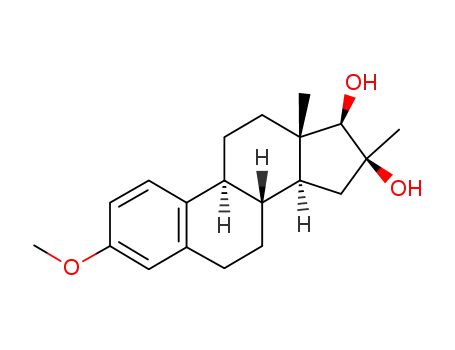 Molecular Structure of 5108-94-1 ((16S,17R)-3-methoxy-13,16-dimethyl-7,8,9,11,12,14,15,17-octahydro-6H-cyclopenta[a]phenanthrene-16,17-diol)