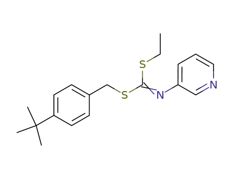 Molecular Structure of 51308-53-3 ((4-(1,1-Dimethylethyl)phenyl)methyl ethyl 3-pyridinylcarbonimidodithioate)